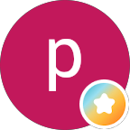 Ic&ocirc;ne avatar rose avec la lettre P et &eacute;toile